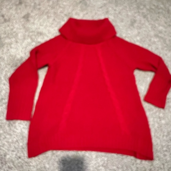 Coldwater Creek Sweaters - Coldwater Creek Red cable knit Tunic Sweater.